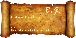 Bokse Gibárt névjegykártya